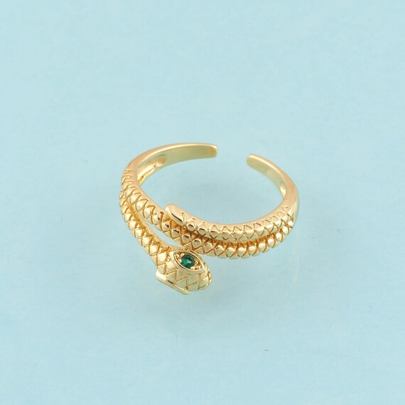 Gold Open Rings,Snake Jewelry Rings,Thick Rings Perfect Gift,18K Gold