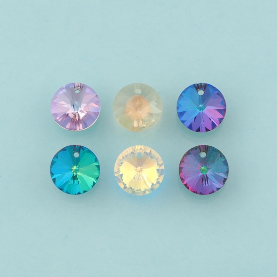 Rivoli Crystal Pendant,Crystal AB Charms,Austrian Crystal,Made in Austria for DIY Jewelry Making