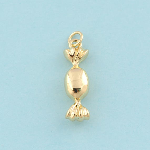 Gold Candy Charms,Sweet Jewelry,Candy Pendant for DIY Jewelry Making,18K Gold