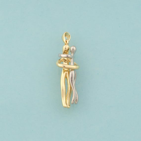 Gold Embrace Charms,Character Jewelry,Embrace Pendant for DIY Jewelry Making,18K Gold