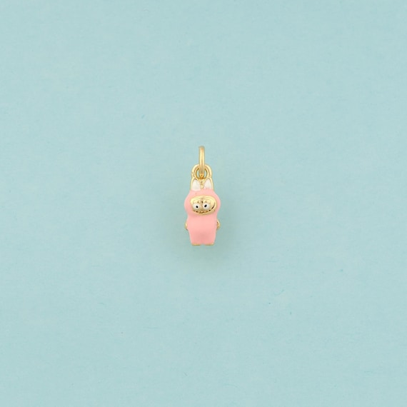 Gold Character Charms,Character Jewelry,Enamel Character Pendant for DIY Jewelry Making,18K Gold