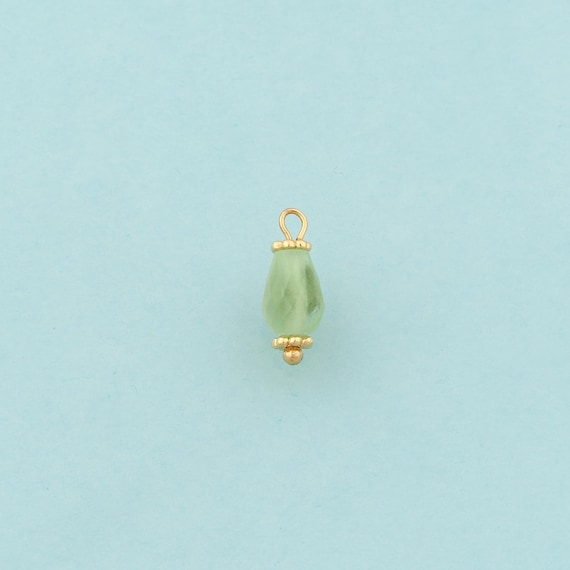 Gold Energy Stone Charms,Natural Stone Jewelry,Green Cat Eye Pendant for DIY Jewelry Making,18K Gold
