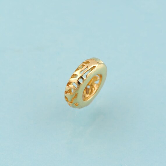 5 pcs Flat Spacer Beads,Round Beads,Round Flat Spacer Beads for DIY Jewelry Making,18K Gold