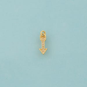 Gold CZ Arrow Charms,Arrow Jewelry,Arrow Pendant for DIY Jewelry Making,18K Gold