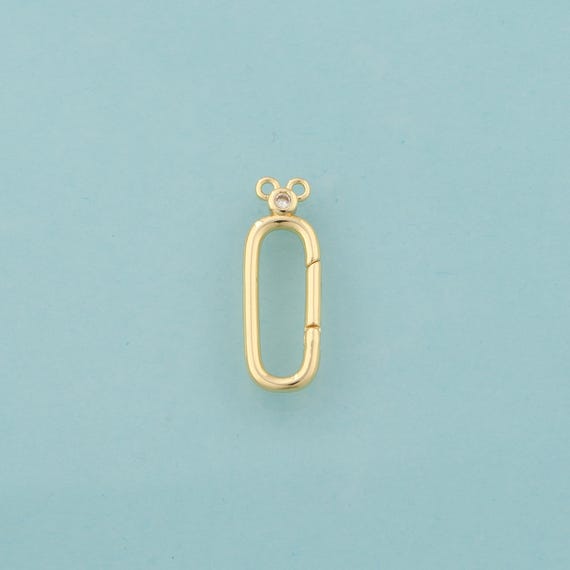 Gold Paper Clip Clasp,Openable Jewelry Clasp,Paper Clip Clasp for DIY Jewelry Making,18K Gold