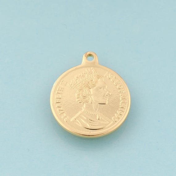 Gold Character Charms,Portrait Jewelry,Embossed Pendant for DIY Jewelry Making,18K Gold