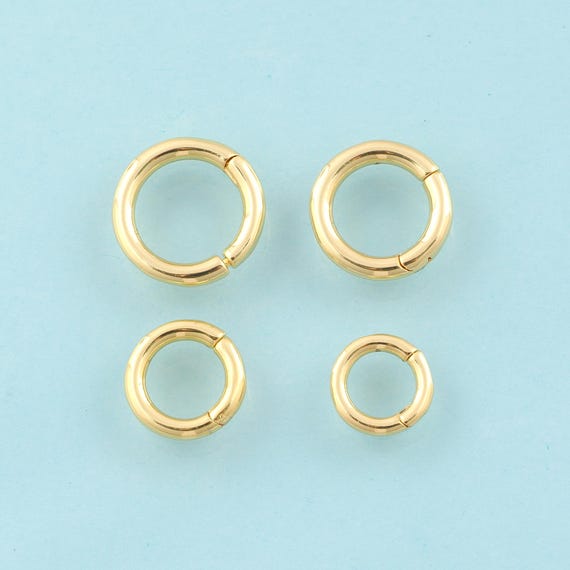 Gold Spring Clasp,Round Jewelry Clasp,Spring Clasp for DIY Jewelry Making,18K Gold