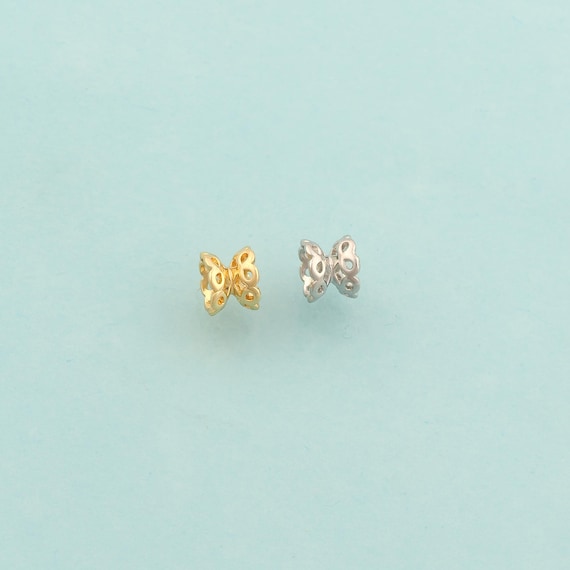 Gold Flower Spacer Beads,Tube Beads,Flower Beads for DIY Jewelry Making,18K Gold