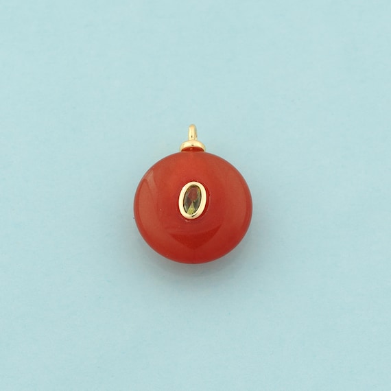 Gold Energy Stone Charms,Natural Stone Jewelry,Red Agate Pendant for DIY Jewelry Making,18K Gold