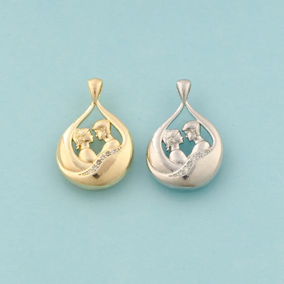 Gold CZ Water Drop Charms,Tear Drop Jewelry,Couple Pendant for DIY Jewelry Making,18K Gold