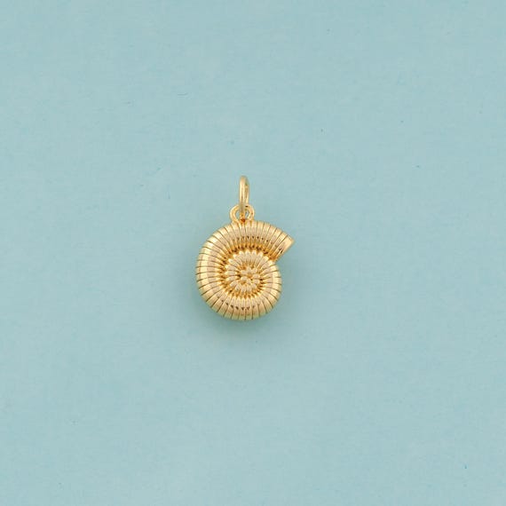 Gold Snail Shell Charms,Shell Jewelry,Snail Shell Pendant for DIY Jewelry Making,18K Gold