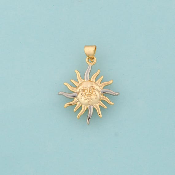 Gold Sun Charms,Sun Jewelry,Sun Pendant for DIY Jewelry Making,18K Gold