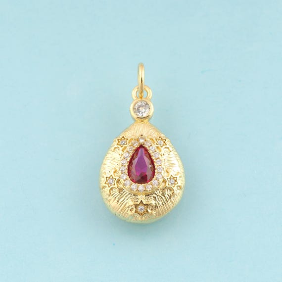 Gold CZ Water Drop Charms,Star Jewelry,Water Drop Pendant for DIY Jewelry Making,18K Gold