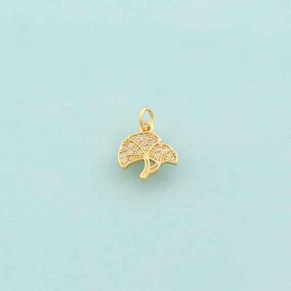 Gold CZ Mushroom Charms,Mushroom Jewelry,Mushroom Pendant for DIY Jewelry Making,18K Gold
