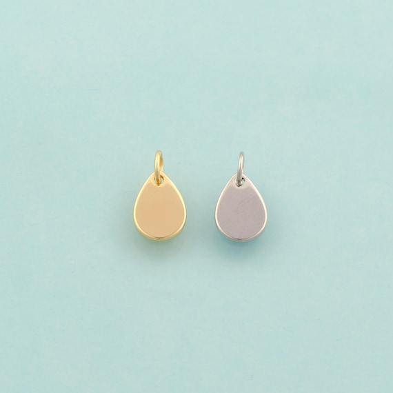 Gold Water Drop Charms,Tear Drop Jewelry,Water Drop Pendant for DIY Jewelry Making,18K Gold