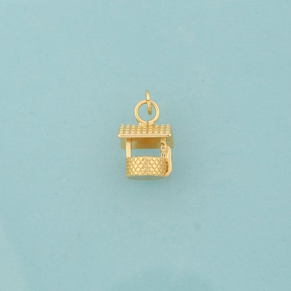 Gold Well Charms,Well Jewelry,Well Pendant for DIY Jewelry Making,18K Gold