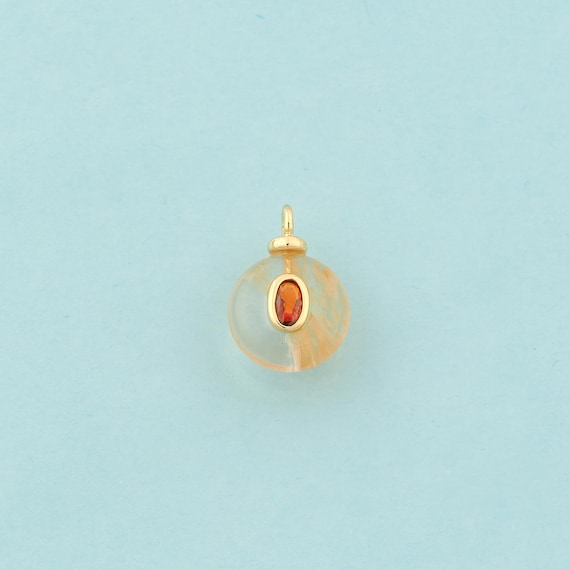 Gold Energy Stone Charms,Natural Stone Jewelry,Stone Pendant for DIY Jewelry Making,18K Gold