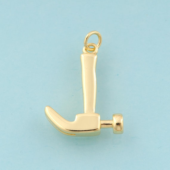 Gold Hammer Charms,Hammer Jewelry,Hammer Pendant for DIY Jewelry Making,18K Gold
