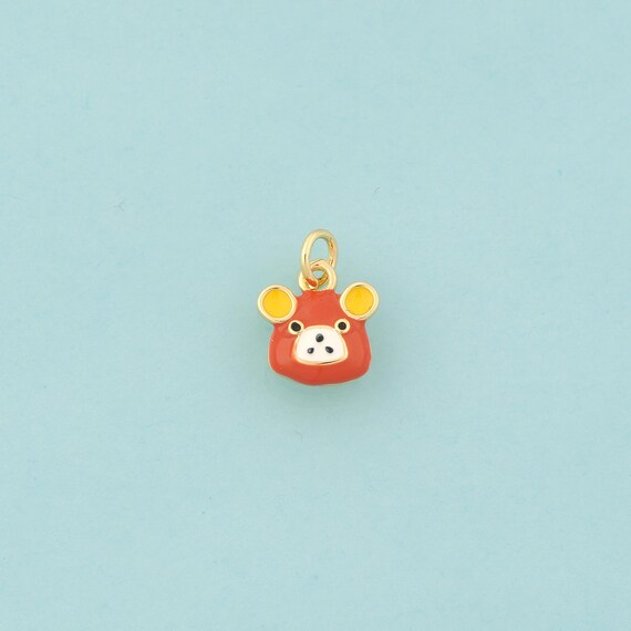 Gold Cow Charms,Animal Jewelry,Enamel Cow Pendant for DIY Jewelry Making,18K Gold