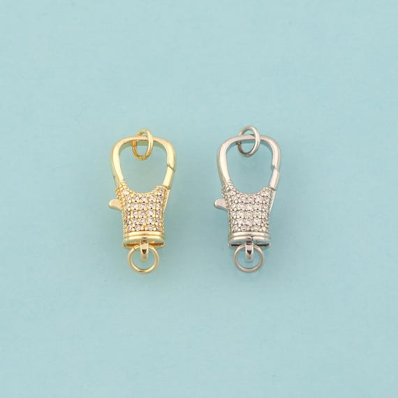 Gold Lobster Clasp,Claw Jewelry Clasp,Lobster Clasp for DIY Jewelry Making,18K Gold & Rhodium