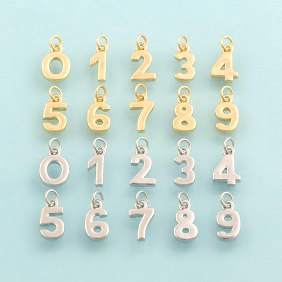 Gold Angel Number Charms,Digital Jewelry,Number Pendant for DIY Jewelry Making,18K Gold