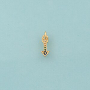 Gold CZ Arrow Charms,Arrow Jewelry,Arrow Pendant for DIY Jewelry Making,18K Gold