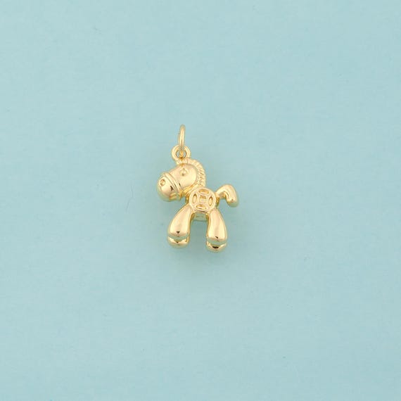 Gold Horse Charms,Animal Jewelry,Horse Pendant for DIY Jewelry Making,18K Gold