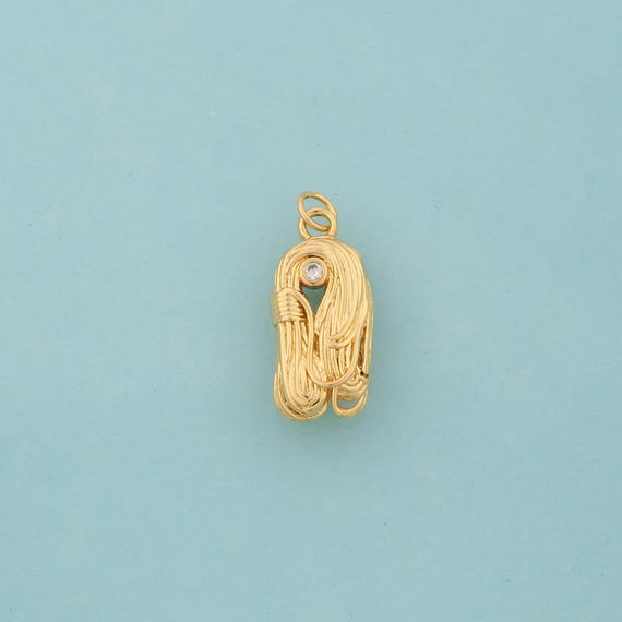 Gold CZ Rope Charms,Rope Jewelry,Rope Pendant for DIY Jewelry Making,18K Gold