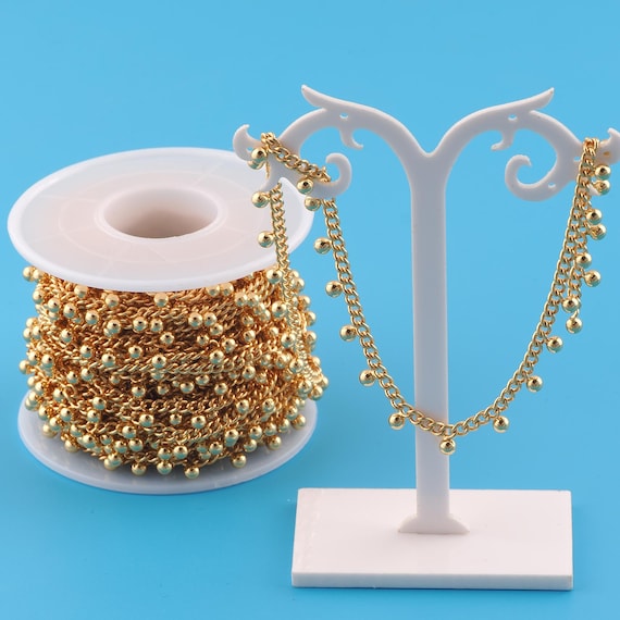 18K Gold Filled Curb Chain: Brass DIY Jewelry Making - 5.5mm