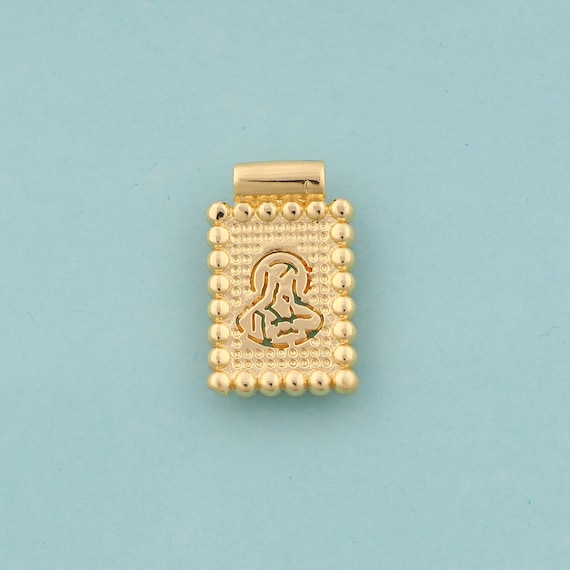Gold Jesus Charms,Square Jewelry,Christian Pendant for DIY Jewelry Making,18K Gold