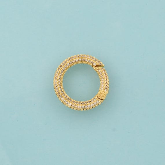 Gold Push Door Clasp,Snap Jewelry Clasp,Round Clasp for DIY Jewelry Making,18K Gold