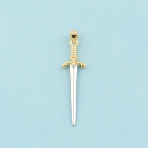 Gold Sword Charms,Sword Jewelry,Sword Pendant for DIY Jewelry Making,18K Gold