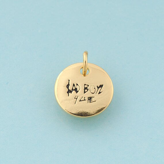 Gold Enamel Letter Charms,Round Jewelry,Round Pendant for DIY Jewelry Making,18K Gold