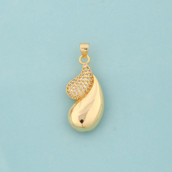 Gold CZ Water Drop Charms,Water Drop Jewelry,Water Drop Pendant for DIY Jewelry Making,18K Gold