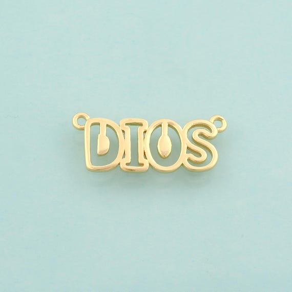Gold DIOS Charms,Letter Jewelry,DIOS Pendant for DIY Jewelry Making,18K Gold