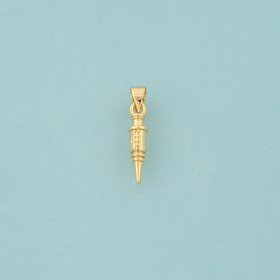 Gold Needle Charms,Needle Jewelry,Needle Pendant for DIY Jewelry Making,18K Gold