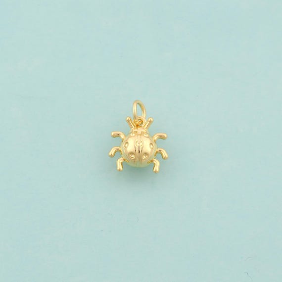 Gold Ladybug Charms,Insect Jewelry,Ladybug Pendant for DIY Jewelry Making,18K Gold