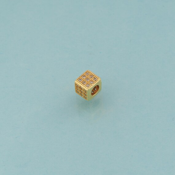 CZ Square Tube Spacer Beads,Square Beads,Tube Beads for DIY Jewelry Making,18K Gold
