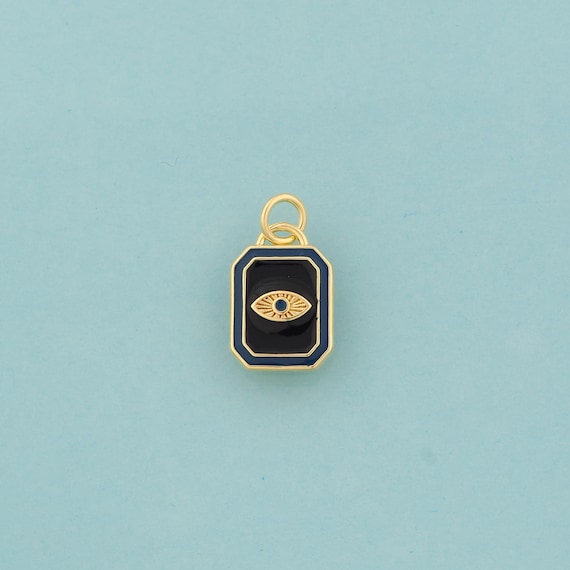 Gold Enamel Evil Eye Charms,Devil Eye Jewelry,Eye Pendant for DIY Jewelry Making,18K Gold