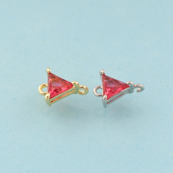 Gold Triangle Connector,Minimalist Jewelry Connector,Triangle Connector for DIY Jewelry Making,18K Gold & Rhodium