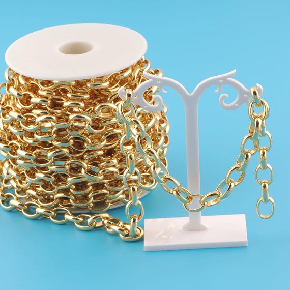 Gold Rolo Chain,Special Jewelry Chain,Semi-Finished Product Chain for DIY Jewelry Making,18K Gold