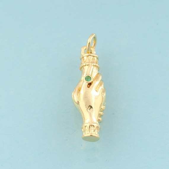Gold CZ Gesture Charms,Hand Jewelry,Gesture Pendant for DIY Jewelry Making,18K Gold