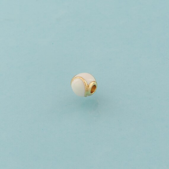 Baseball Spacer Beads,Sports Beads,Enamel Baseball Beads for DIY Jewelry Making,18K Gold