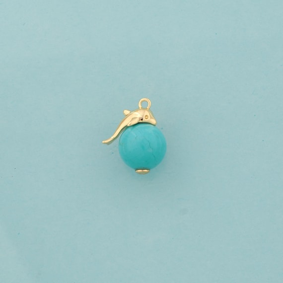 Gold Dolphin Charms,Animal Jewelry,Dolphin Pendant for DIY Jewelry Making,18K Gold