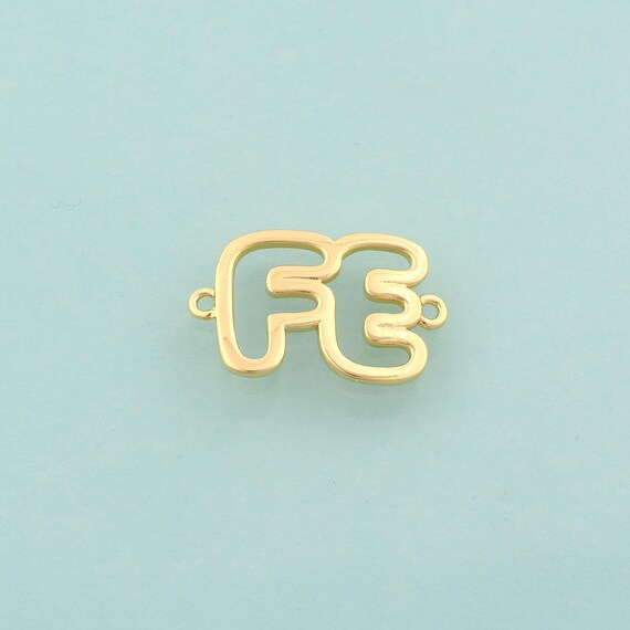 Gold FE Connector,Letter Jewelry Connector,FE Connector for DIY Jewelry Making,18K Gold