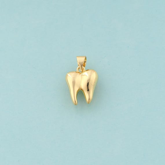 Gold Tooth Charms,Tooth Jewelry,Tooth Pendant for DIY Jewelry Making,18K Gold