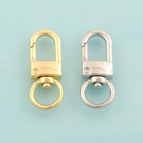 Gold Push Door Clasp,Spring Jewelry Clasp,Lock Clasp for DIY Jewelry Making,18K Gold & Rhodium