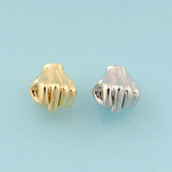 Gesture Spacer Beads,Gesture Beads,Gesture Spacer Beads for DIY Jewelry Making,18K Gold & Rhodium