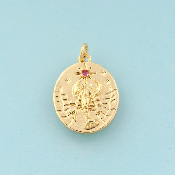 Gold CZ Lobster Charms,Star Jewelry,Oval Pendant for DIY Jewelry Making,18K Gold