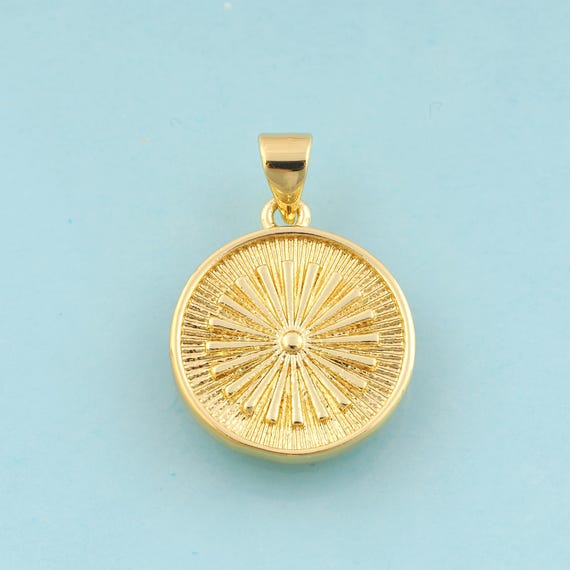 Gold Sunshine Charms,Sun Jewelry,Coin Pendant for DIY Jewelry Making,18K Gold